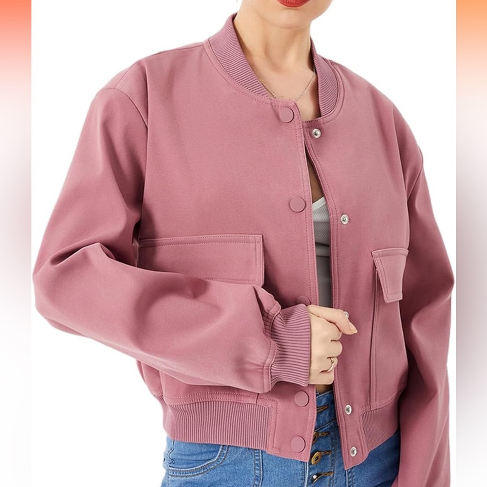 COPY - NEW 🩷Pretty N Pink Bomber Elastic Waist Jacket🩷